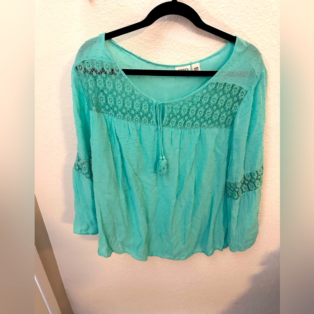 Cato Women’s Peasant Top Mint Green Size 18/20